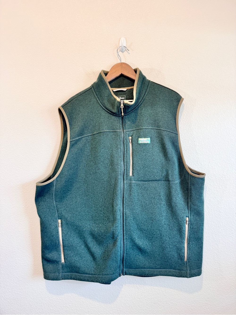 L.L.Bean Men’s XXXL Fleece Vest Green Full Zip Gorpcore Outdoor Grandpa K15